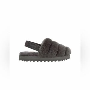UGG Charcoal Super Fluffy Slippers NEW